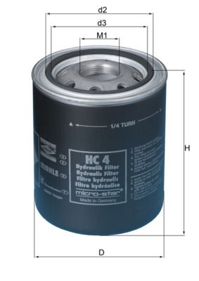 METAL LEVE Filter,tööhüdraulika HC 4